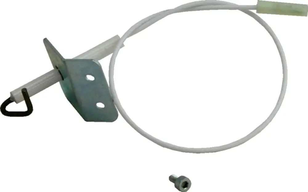 Zündelektrode mit Halterung und Kabel, geeignet für Heizgeräte der Marke Wolf, gefertigt für zuverlässige Zündung in entsprechenden Modellen.